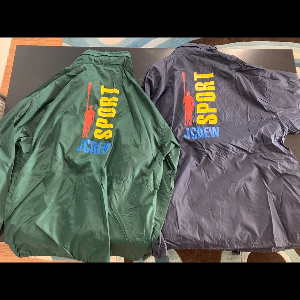 Two Vintage J Crew wind breakers both large